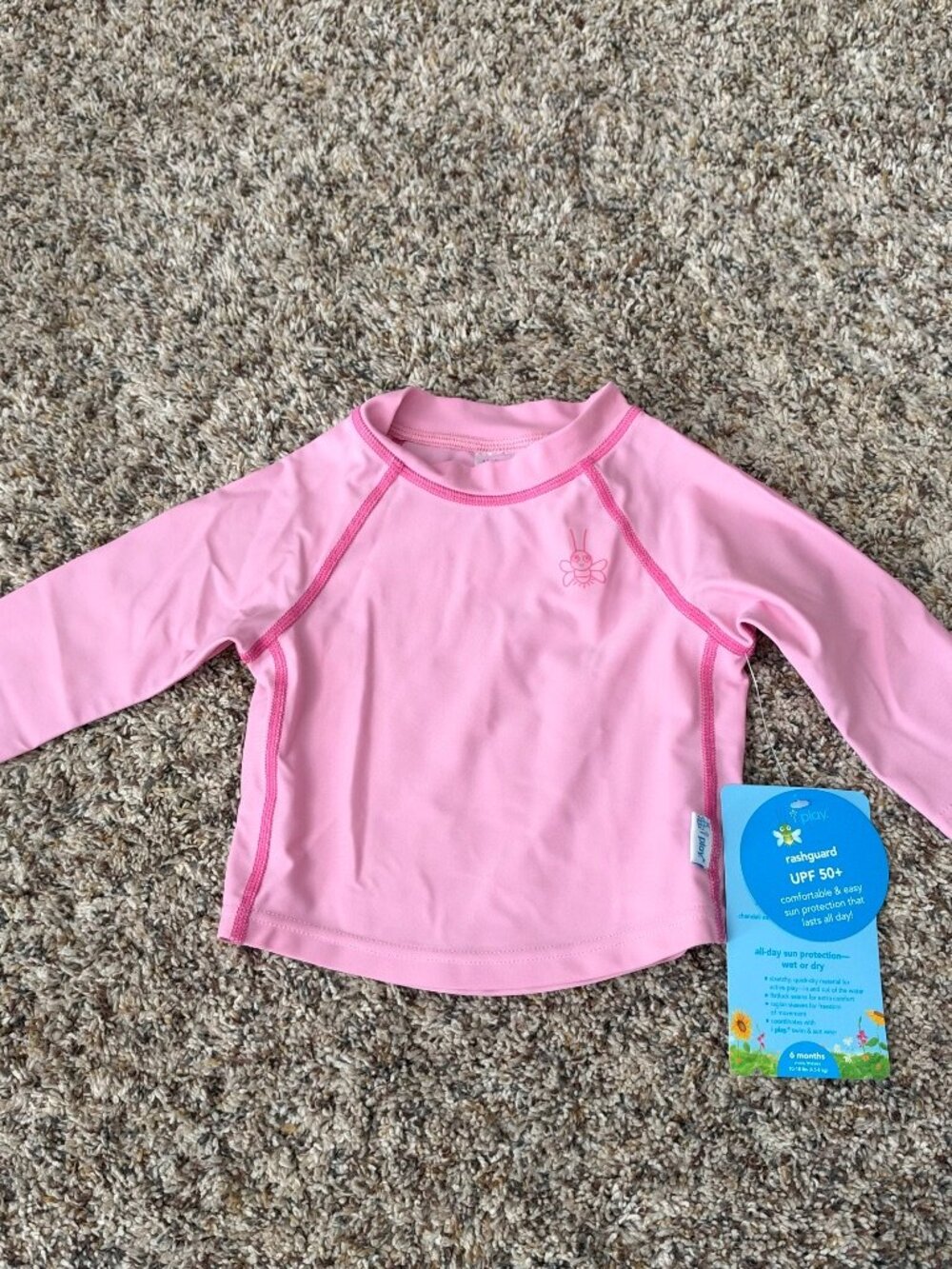 i play. Baby Rashguard Swim Shirt Top 6 Months NWT Pink Activewear Beach Nylon